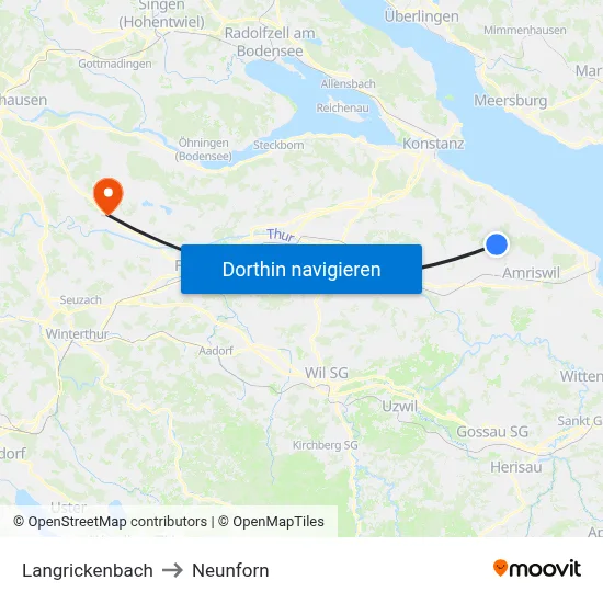 Langrickenbach to Neunforn map
