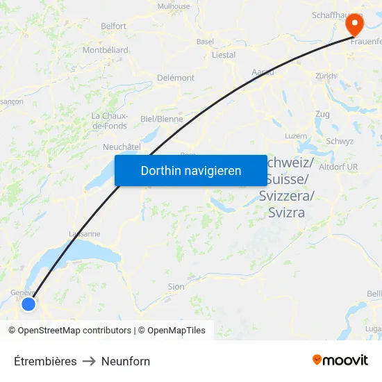 Étrembières to Neunforn map