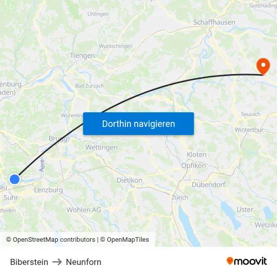 Biberstein to Neunforn map