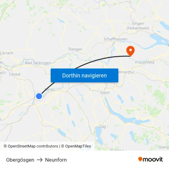 Obergösgen to Neunforn map