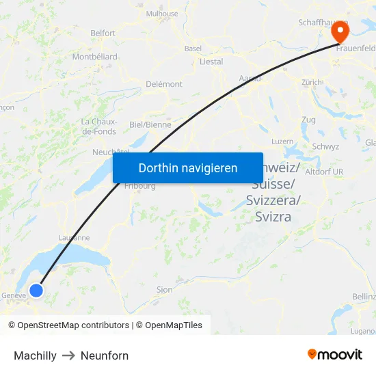 Machilly to Neunforn map