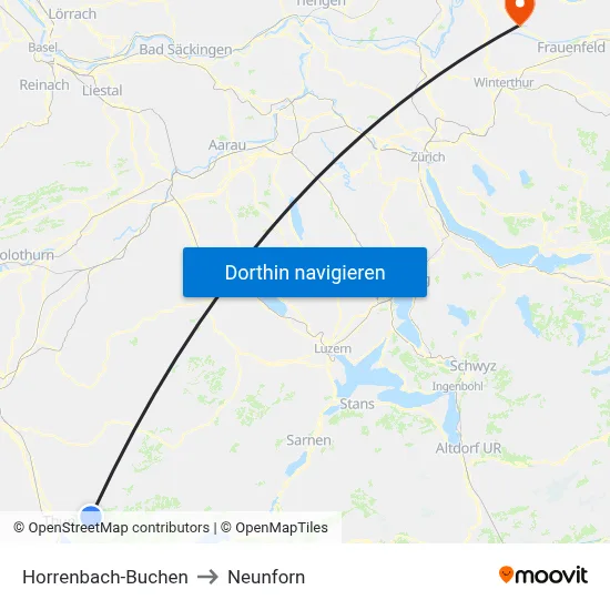 Horrenbach-Buchen to Neunforn map