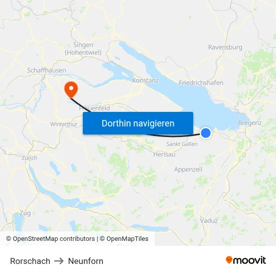 Rorschach to Neunforn map