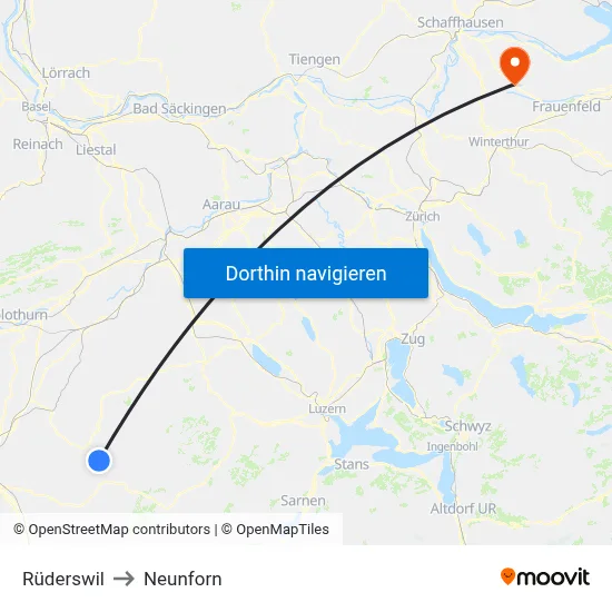 Rüderswil to Neunforn map