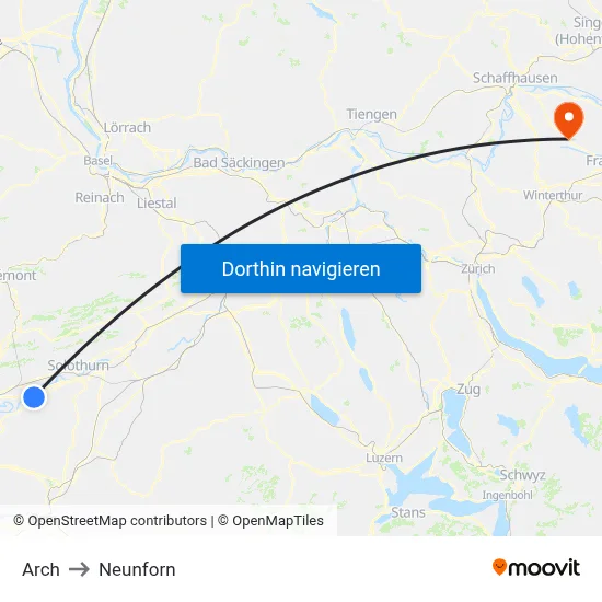 Arch to Neunforn map