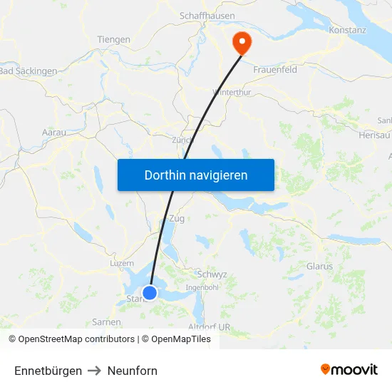 Ennetbürgen to Neunforn map