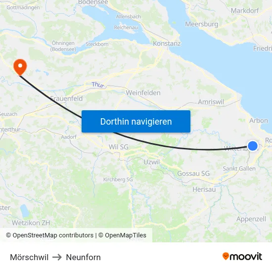 Mörschwil to Neunforn map
