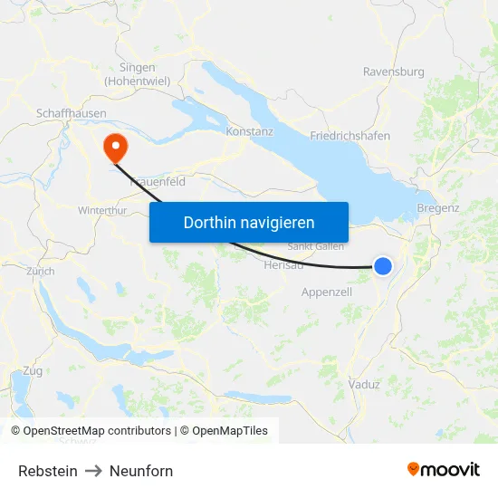 Rebstein to Neunforn map