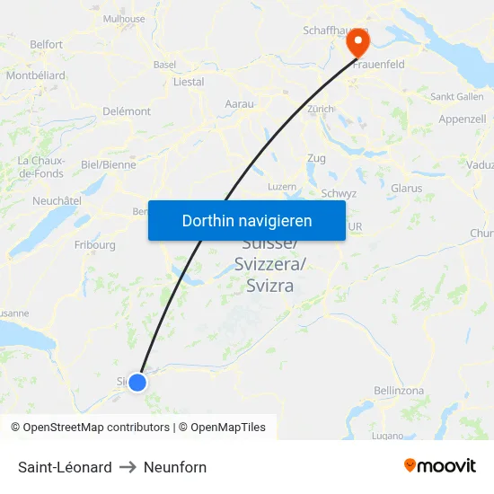 Saint-Léonard to Neunforn map