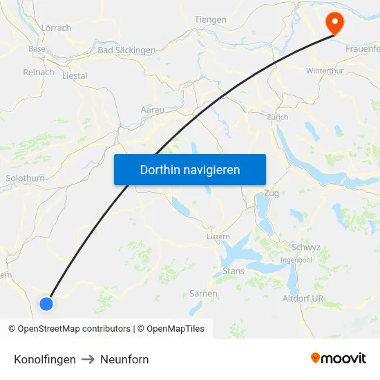 Konolfingen to Neunforn map
