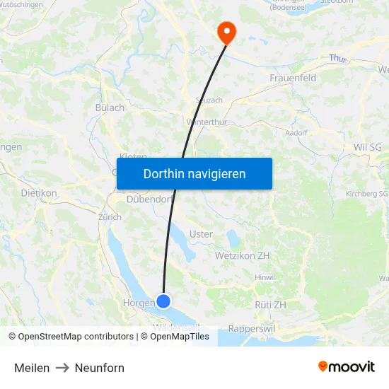 Meilen to Neunforn map
