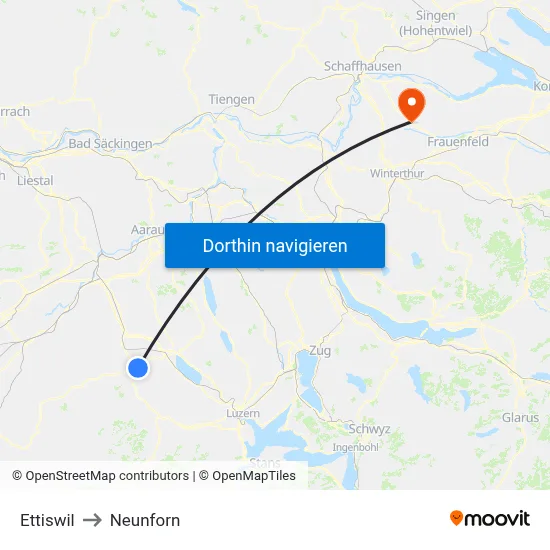 Ettiswil to Neunforn map