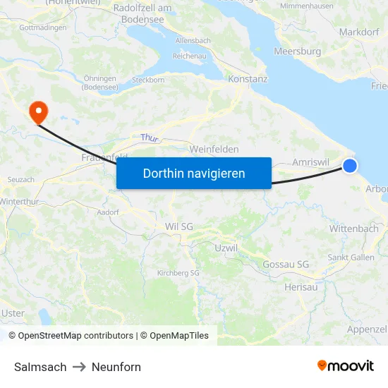 Salmsach to Neunforn map