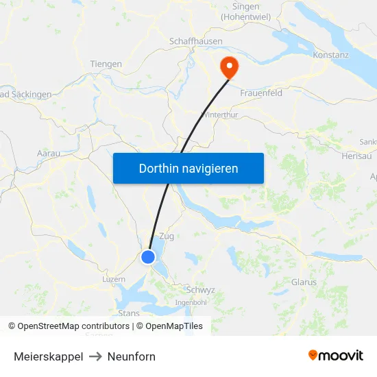 Meierskappel to Neunforn map