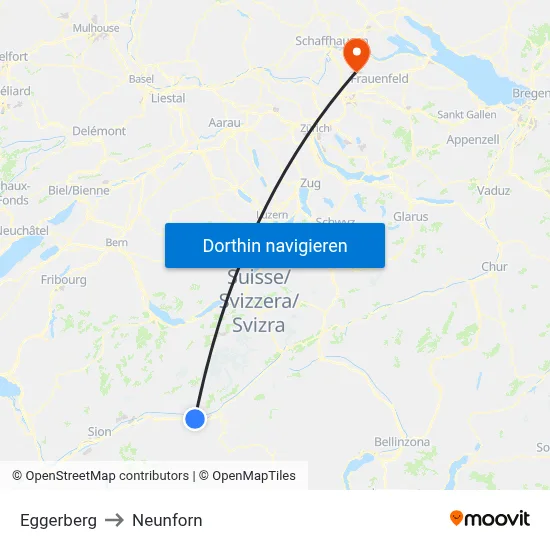 Eggerberg to Neunforn map