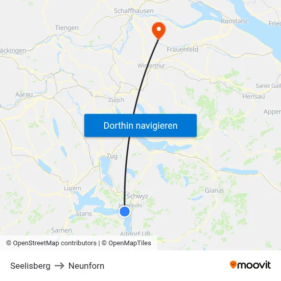 Seelisberg to Neunforn map