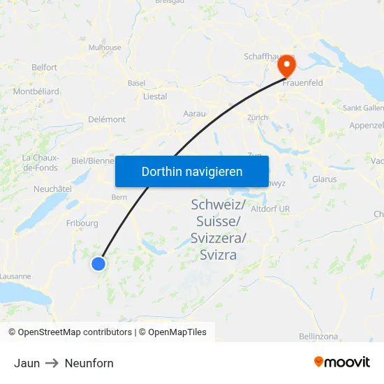 Jaun to Neunforn map