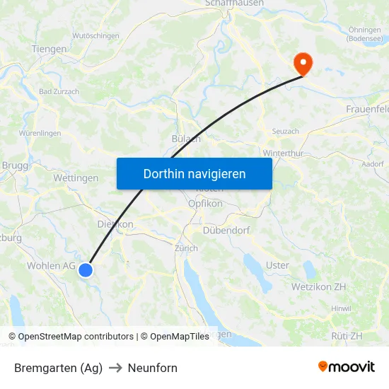 Bremgarten (Ag) to Neunforn map