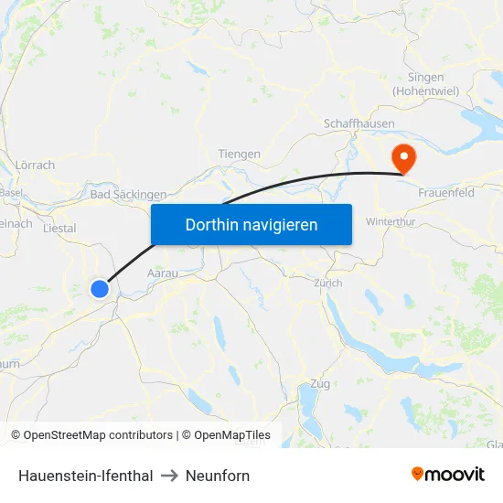 Hauenstein-Ifenthal to Neunforn map