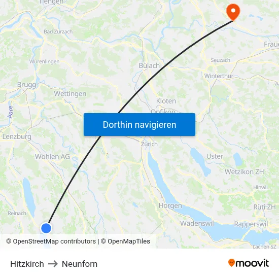 Hitzkirch to Neunforn map