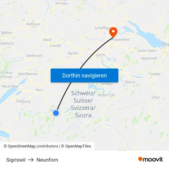 Sigriswil to Neunforn map