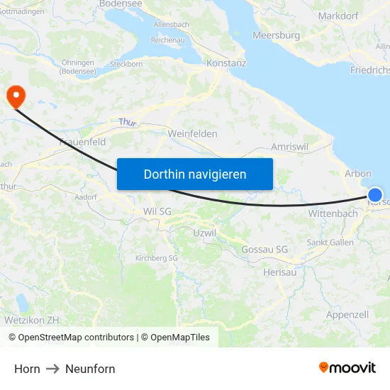 Horn to Neunforn map
