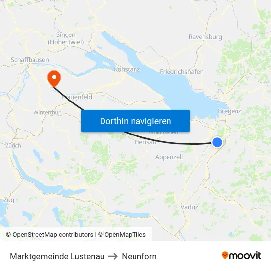 Marktgemeinde Lustenau to Neunforn map