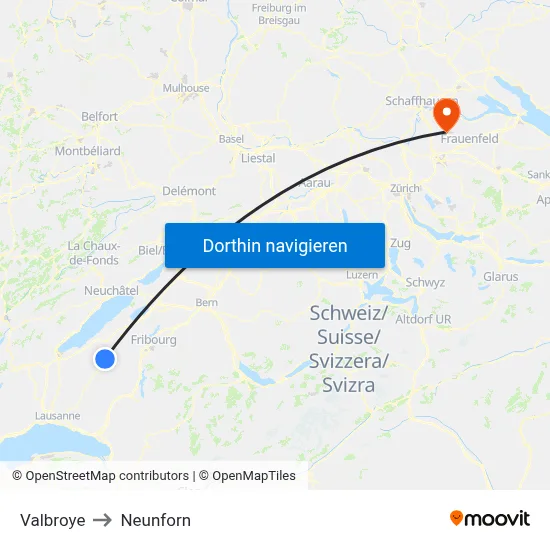 Valbroye to Neunforn map