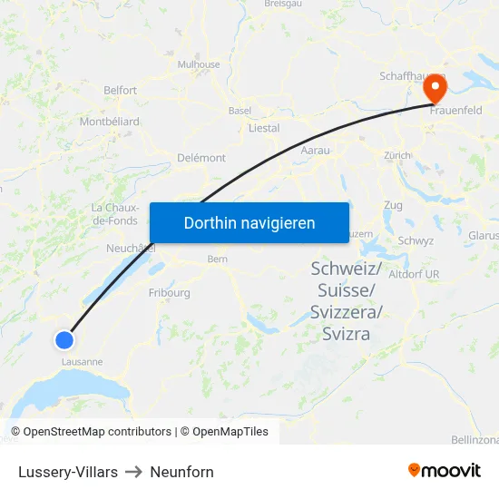 Lussery-Villars to Neunforn map