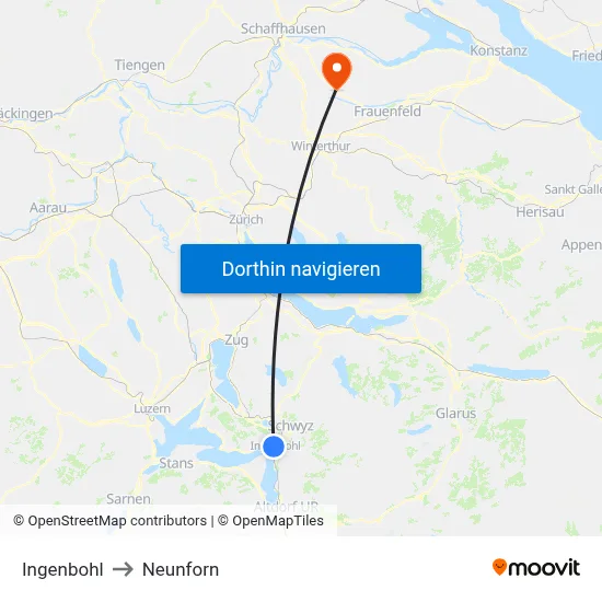 Ingenbohl to Neunforn map