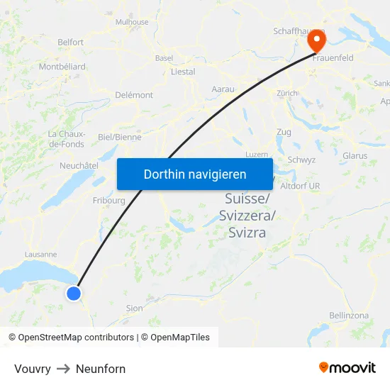 Vouvry to Neunforn map