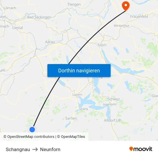 Schangnau to Neunforn map