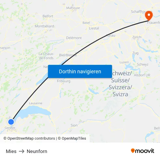 Mies to Neunforn map