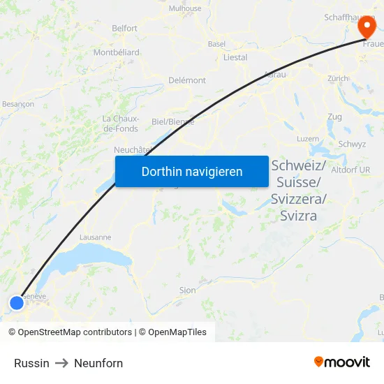 Russin to Neunforn map