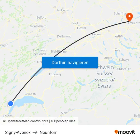 Signy-Avenex to Neunforn map