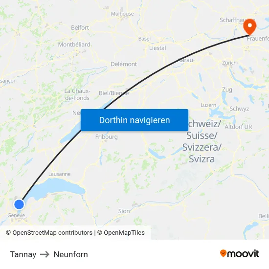 Tannay to Neunforn map