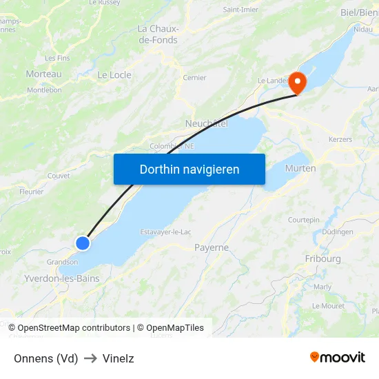 Onnens (Vd) to Vinelz map