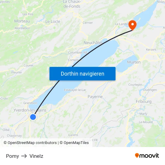 Pomy to Vinelz map