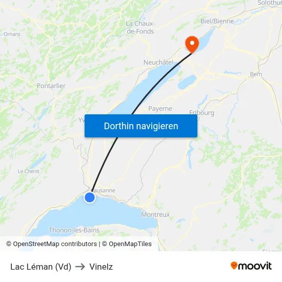 Lac Léman (Vd) to Vinelz map