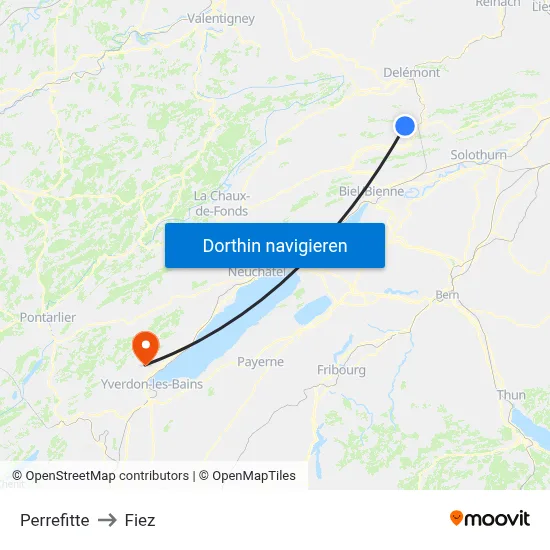 Perrefitte to Fiez map