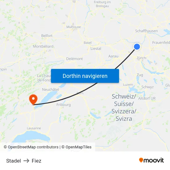 Stadel to Fiez map