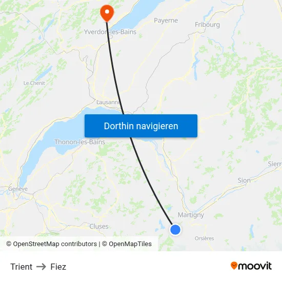 Trient to Fiez map