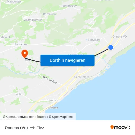 Onnens (Vd) to Fiez map
