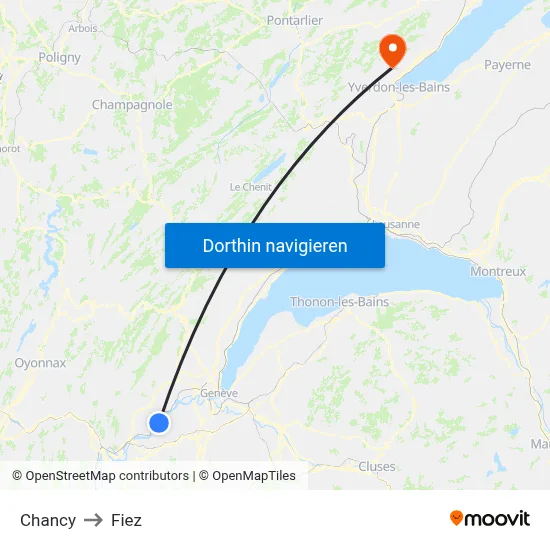 Chancy to Fiez map
