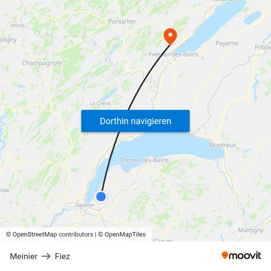 Meinier to Fiez map
