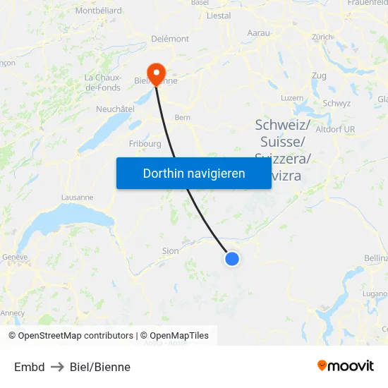 Embd to Biel/Bienne map