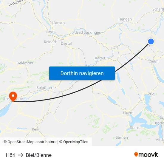 Höri to Biel/Bienne map