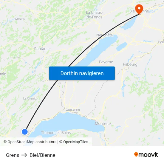 Grens to Biel/Bienne map