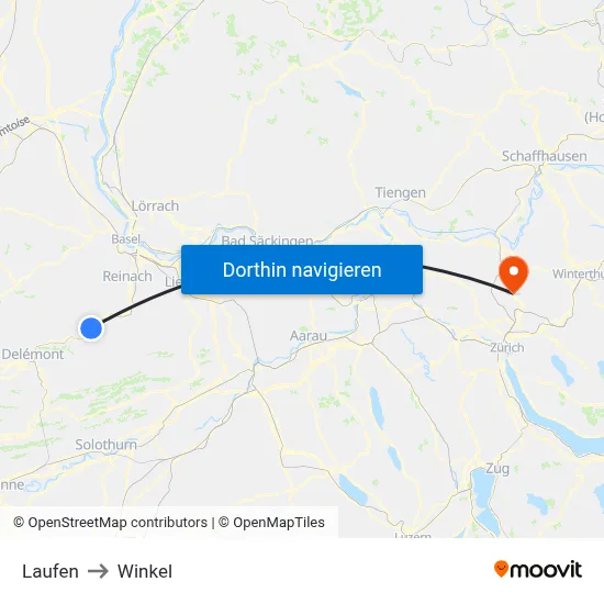 Laufen to Winkel map
