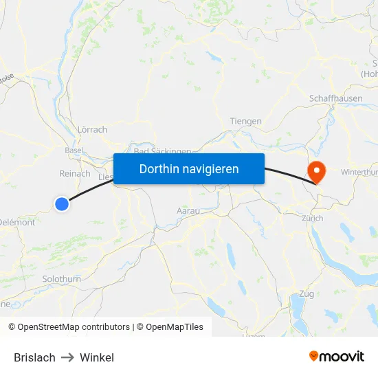Brislach to Winkel map